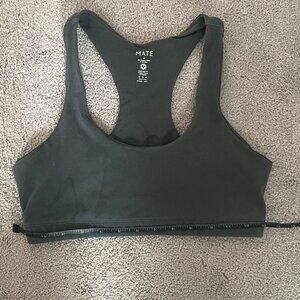 Mate The Label Organic Stretch Sports Bra in color Forest size medium